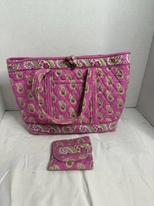 Vera Bradley BERMUDA rosa Tasche Paisley Beuteltasche gesteppt Geldbörse und Portemonnaie Posten 2 - Bild 1 von 12