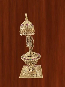 Indian Bollywood Wedding Sindoor Dabbi Kumkum Box Laxmi Pooja Gift Jewelry - Picture 1 of 3