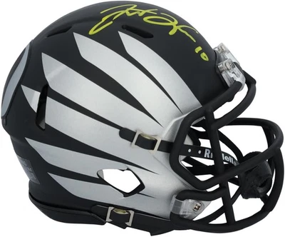 Justin Herbert Oregon Ducks Signed Riddell 2024 Black Wing Speed Mini Helmet - Image 1 of 3