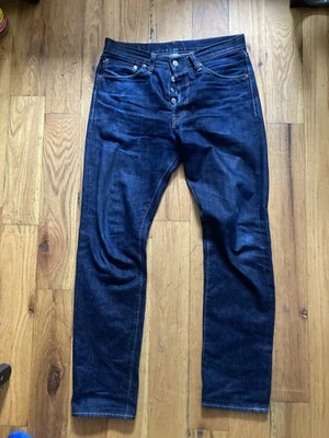 Lote de pantalones de mezclilla rectos ajustados 32 x 32 Sugar Cane 2021 para hombre hechos en Japón Foto 1 de 4