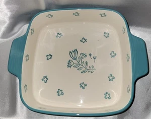 Wisenvoy 9X9 Turchese/Wht Porcellana Teglia da Forno/Bwnie Padella/Casseruola Floreale - Foto 1 di 4