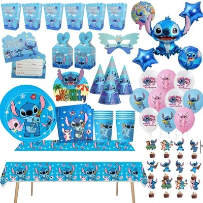 Stitch & Lilo синий вечеринки комплект ребенка день рождения вечеринки украшение баннер тарелки ткани - Изображение 1 из 2