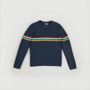 Vintage Demetre Pure Virgin Wool Medium Black Stripe Ski Pullover Sweater Multi - Picture 1 of 8