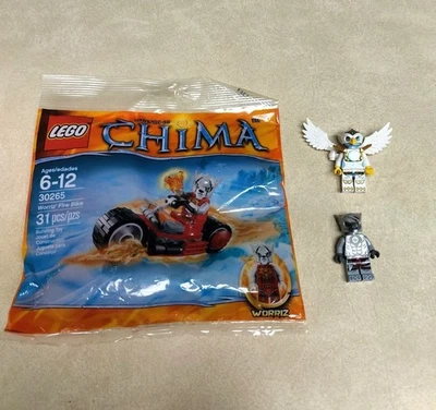Lego Legends of Chima WORRIZ FIRE BIKE Set #30265 w/ Bonus Winzar, Eris Minifigs - Image 1 of 4
