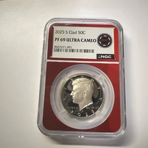 2025 S Kennedy Clad Half Dollar 50c NGC PF69 FDOI UCAM EDC Red Core Label - Picture 1 of 2
