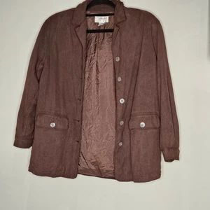 Vtg Talbots Chocolate Brown 100% Silk Blazer Jacket Sz 4 Quiet Luxury Earthy - Picture 1 of 13