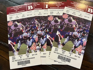 2001 Tom Brady Rookie Year NFL Pre-Season Touchdown 4 Full Ticket Lot - Picture 1 of 1