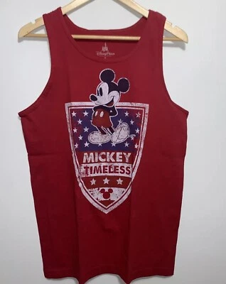 迪士尼公园男式中号红色米老鼠背心无袖衬衫永恒 — 第 1/4 张图片
