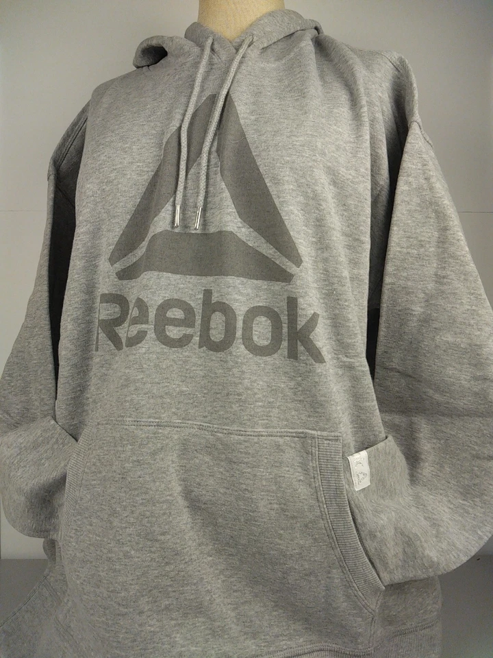 Reebok Ladies Grey Heather Graphic Hoodie Size XL (With Tags)