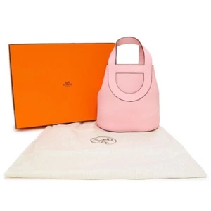 Hermes In The Loop Hand Bag Bucket Pink Sakura Purse Veau Swift Woman Auth New - Picture 1 of 12