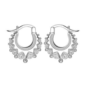 Ladies Fine Sterling 925 Silver Victorian Gypsy Creole Hoop Earrings