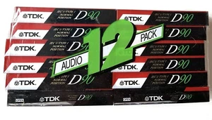 12 cintas de casete en blanco TDK Dynamic D90 de bajo ruido tipo 1 posición normal selladas - Imagen 1 de 4