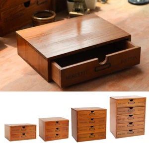 1-4 Tiers Chests of Drawers Desktop Wooden Chest of Drawers Organiser Storage UK - Picture 1 of 15