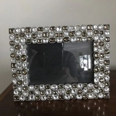 "Marco con joyas marrón y blanco de alta calidad 8"" por 6""" Foto 1 de 3