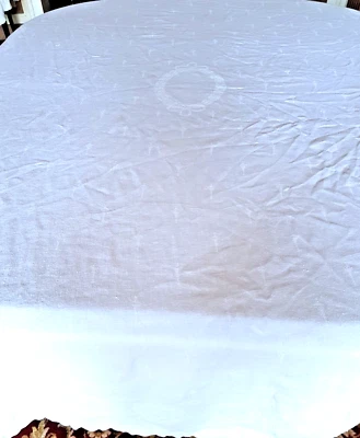 Nappe vintage en coton damassé - 220 cm x 145 cm - Photo 1/4