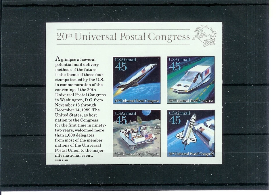 US SOUVENIR SHEET  C126 "29th Universal Postal Congress" UNUSED  1989 issue - Image 1 of 1