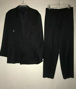 T PRINCE BLACK 2 PIECE SUIT SIZE 42/44 PANTS WAIST 32 INCHES BLACK - Picture 1 of 5