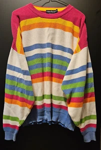 Vintage 90s Nautica Striped Colorblock Sweater Size XL - Bild 1 von 6