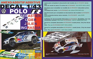 ANEXO DECAL 1/43 VOLKSWAGEN POLO R WRC S.OGIER R.ARGENTINA 2014 2nd (04) - Picture 1 of 1