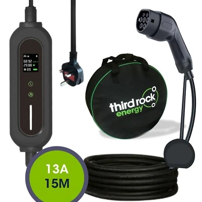 Type 2, Portable EV Charger, 13A UK plug, 15 METRE - Image 1 of 4