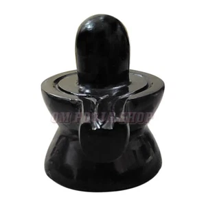Lord Shiva Shivlingam in Black Agate Gemstone Hand crafted Marble Lingam 228 gm - Picture 1 of 7