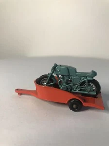 Matchbox 38C Second Casting Honda Motorcycle and Orange Trailer Made England - Picture 1 of 6