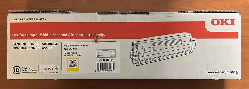 OKI 46443101 Toner yellow gelb f. C833 C843 - Bild 1 von 1