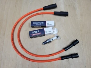 Ton's 8mm Orange 04-06 Harley 883 1200 Sportster XL Iridium Spark plug & wires - Picture 1 of 3