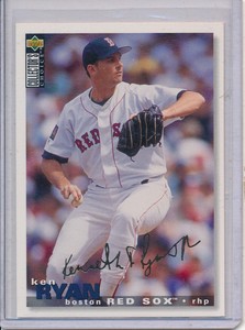 1995 Collector's Choice Gold Signature Red Sox Baseball Card #417 Ken Ryan