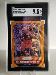 2015-16 PANINI PRIZM SHAQUILLE O'NEAL ORANGE WAVE PRIZM SGC 9.5 HEAT SEE PIC - Picture 1 of 3