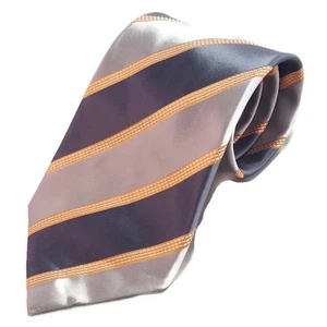 NWT Van Heusen Tie 100% Silk Stain Resistant Blue Gray Orange Stripe Gift VH0506 - Picture 1 of 4