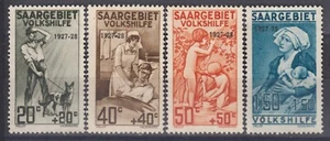 SARRE SAARGEBIET : OEUVRES POPULAIRES N° 121/124 NEUFS SANS GOMME DONT VARIETE - Picture 1 of 2