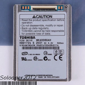 Free shiping TOSHIBA 60 GB HDD 1.8" 2MB 4200RPM MK6008GAH CE ZIP Hard Disk Drive - Picture 1 of 2