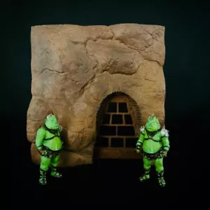 Custom Rancor's Lair Pit Back Wall with Door Diorama for 3.75 IN (1:18) FIGURE - Picture 1 of 5