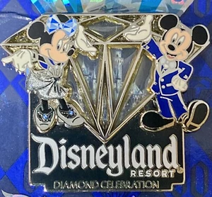 Mickey & Minnie Disneyland Resort Diamond Celebration Pin 2015 Original - Picture 1 of 2