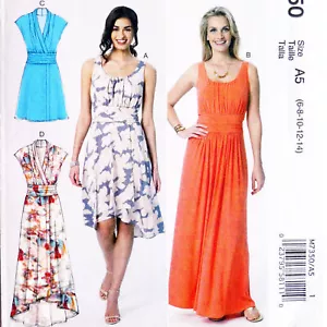 Sewing Pattern Dress 6 8 10 12 14 Two Lengths Bodice Variations Uncut M7350 - Picture 1 of 4