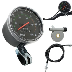 Waterproof Bicycle Bike Speedometer Analog Mechanical Odometer w/ Hardware US - Picture 1 of 6
