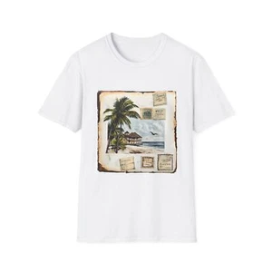Vintage Beach Postcard T-Shirt, Unisex Summer Tee, Casual Wear, Travel Lovers - Bild 1 von 24
