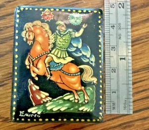 Vintage russische Lackdose ~ Miniatur ~ handbemalt signiert vom Künstler - Bild 1 von 7