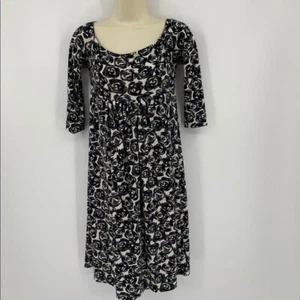 Norma Kamali Negro Blanco Rosa Vestido Imperio Jersey Punto Rosa Elástico Pequeño - Imagen 1 de 5