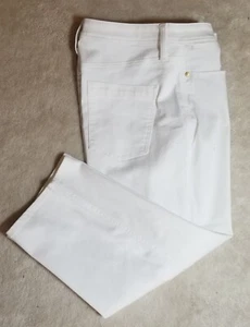 Neu mit Etikett Talbots Ofenrohrjeans 10P weiß Stretch Capri gerades Bein Denim NEUWERTIG - Bild 1 von 12