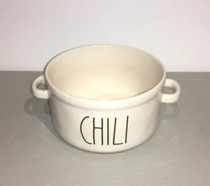RAE DUNN CHILI BOWL GLOSS WHITE W/ HANDLES (NEW) - Picture 1 of 2
