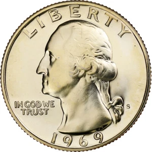[#1273631] United States, Quarter, Washington, 1969, San Francisco, Proof, Coppe - Picture 1 of 2
