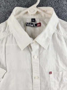 Camisa Quiksilver Quicksilver Abotonada Grande Blanco Bolsillo Manga Corta Rayas - Imagen 1 de 15