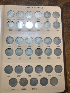 LIBERTY "V" NICKELS Complete set 33 coins+ Dansco Album (1883 in ms condition) - Picture 1 of 12