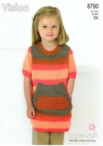 tylecraft Knitting Pattern - Vision DK Yarn - CHILDRENS TUNICS 8790 - Picture 1 of 2