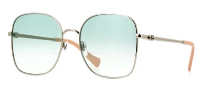 Gafas de sol Gucci para mujer GG1143S-004 marco plateado/lentes verdes degradadas Foto 1 de 4