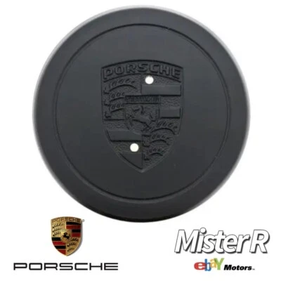 Porsche • Tapa central con escudo negro • 911 912 930 944 • OEM #91136103228 Foto 1 de 4