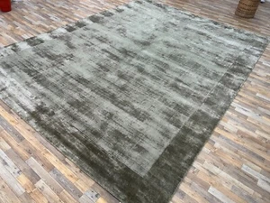 Viscose/ Silk Plain Handmade Hand Loom plain Viscose Rug Carpet, For Floor - Picture 1 of 6