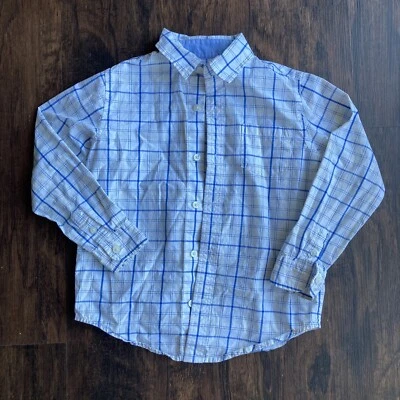 Для мальчиков Janie и Jack клетку белый и синий воротник Оксфорд размер 5 - Изображение 1 из 4